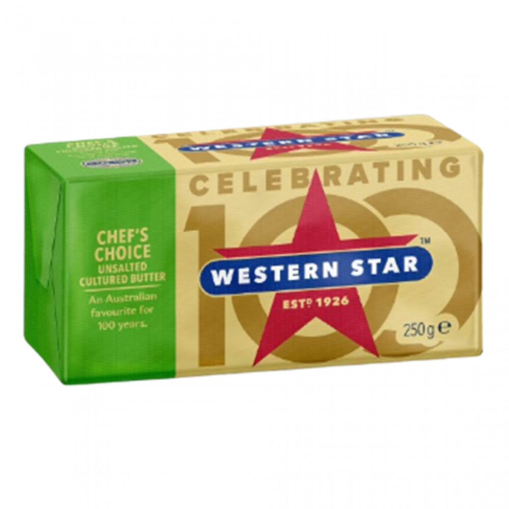 Western Star Butter Unsalted 250g