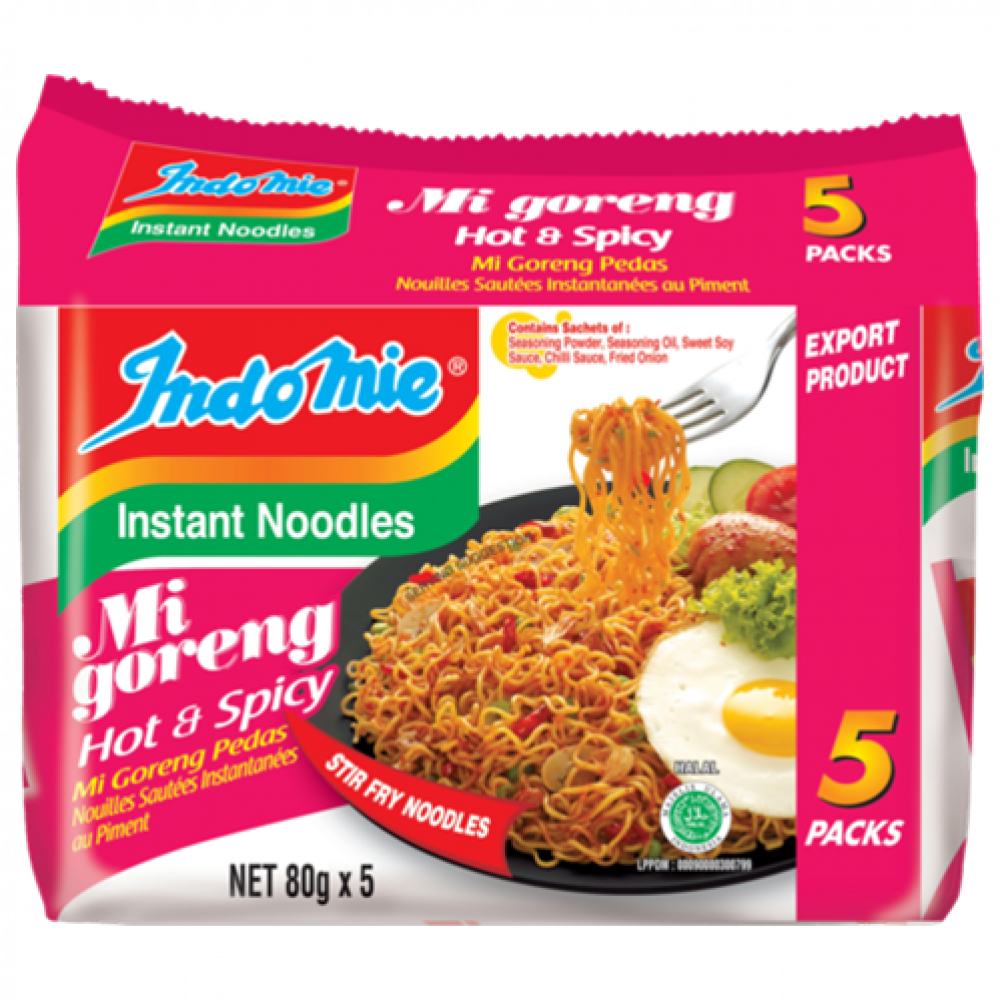 INDOMIE Instant noodles Hot & Spicy 85g 5pk